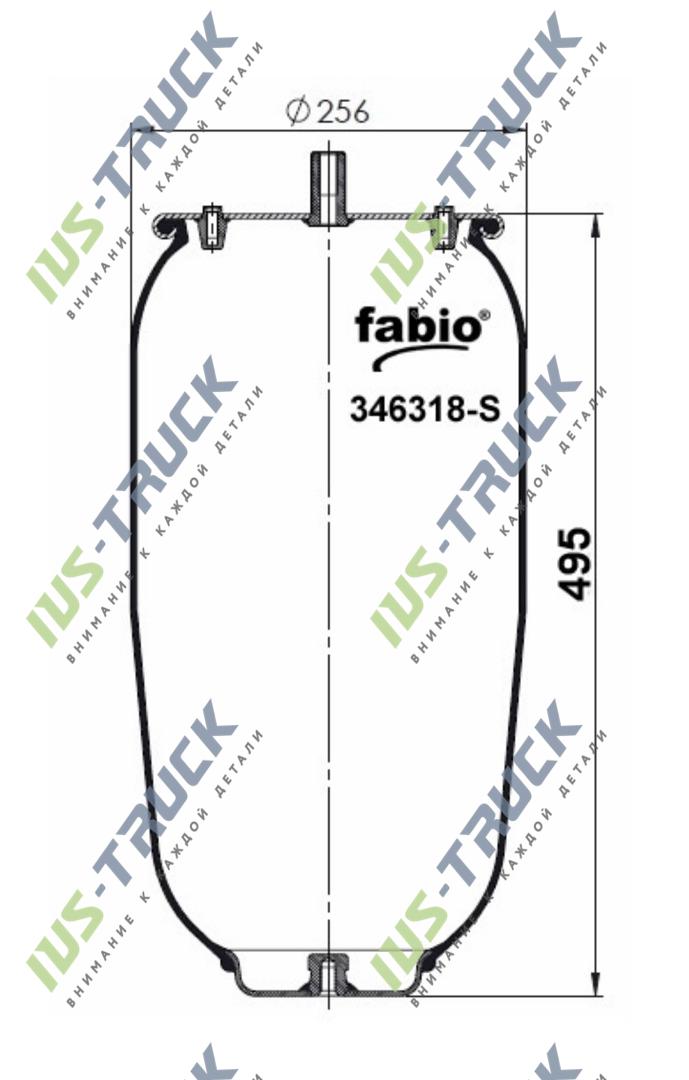 Пневморессора без стакана FABIO 346318S