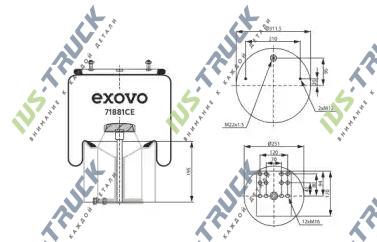 Пневморессора со стаканом EXOVO 71881CE