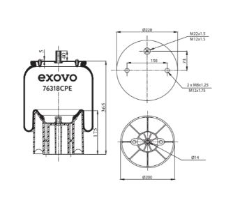 Пневмобаллон с пластиковым стаканом EXOVO 76318CPE