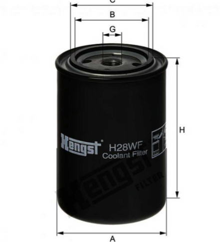 Фильтр охлаждающей жидкости HENGST H28WF