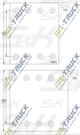 Накладки тормозные SK SK199020001