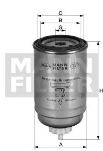 Фильтр топливный MANN-FILTER WK 950/19